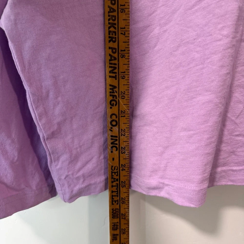 Bryn Walker Purple Cotton Long Sleeve Scoop Neck Boxy Top XL Natural Fiber - Picture 6 of 9